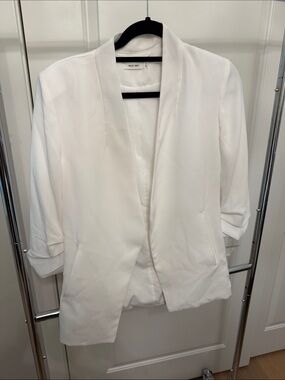 White Open-Front Blazer Jacket